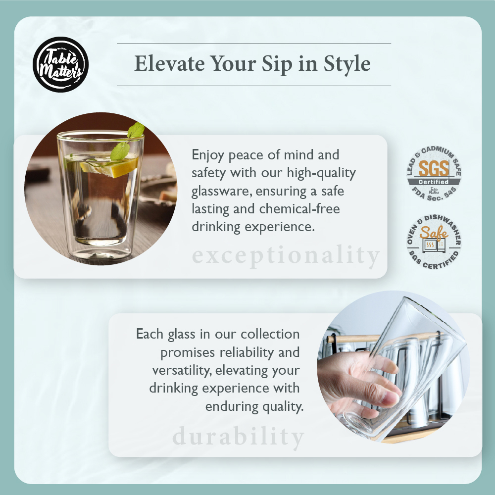 Table Matters - FADE Double Wall Drinking Glass [250ml - 450ml]