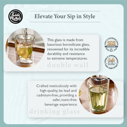 Table Matters - FADE Double Wall Drinking Glass [250ml - 450ml]