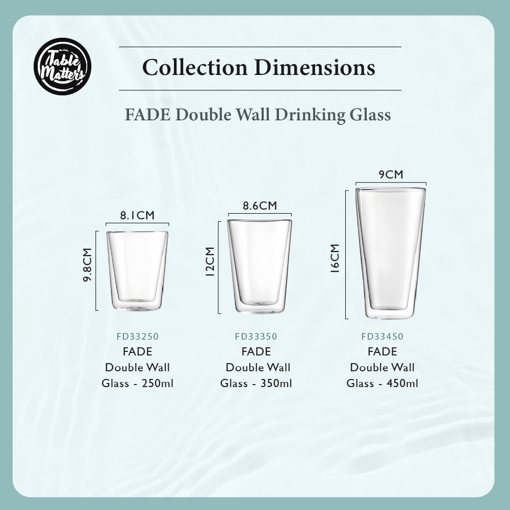 Table Matters - FADE Double Wall Drinking Glass [250ml - 450ml]