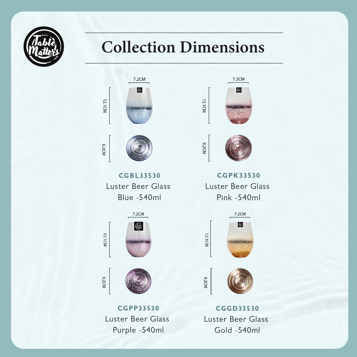 TAIKYU Luster Beer Glass Collection