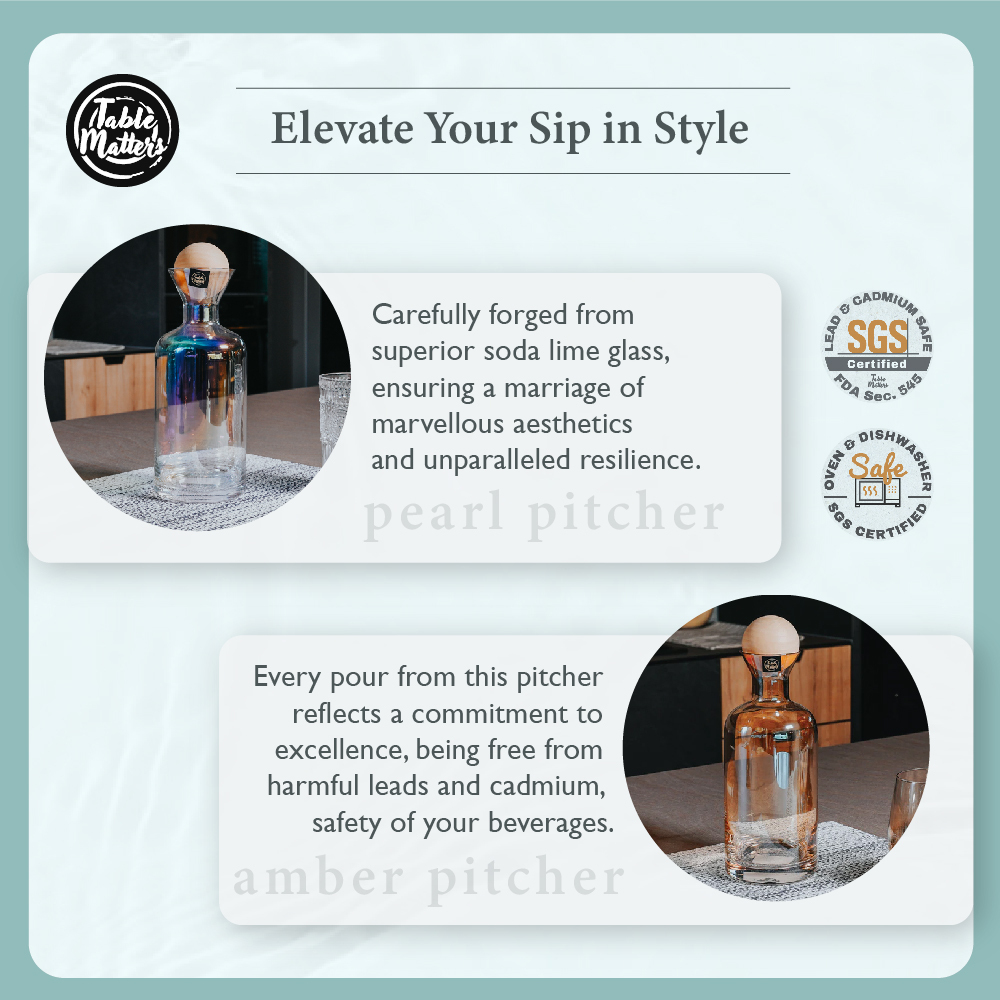 Bundle Deal - Taikyu Amber Pitcher + 2 Amber Whiskey Glass + 2 Scandi Cup Coaster - Set of 5