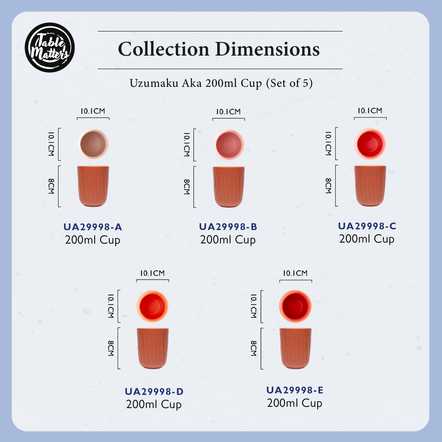 UZUMAKU Aka - 200ml Cup (Box Set of 5)