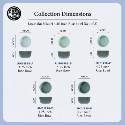 UZUMAKU Midori - 4.25inch Rice Bowl (Box Set of 5)