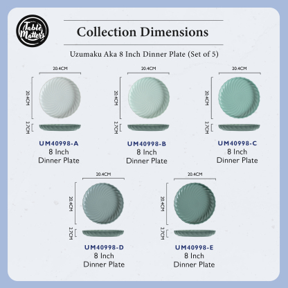 UZUMAKU Midori -  8 inch Dinner Plate (Box Set of 5)