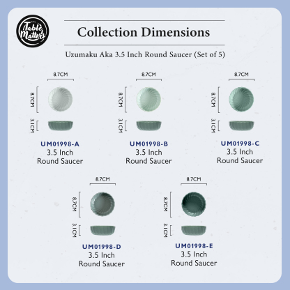 UZUMAKU Midori - 3.45 inch Round Saucer (Box Set of 5)