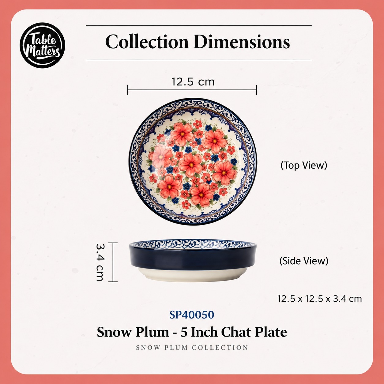 [Table Matters] Snow Plum Dinnerware Set [Plate | Bowl | Mug | Utensil Holder]