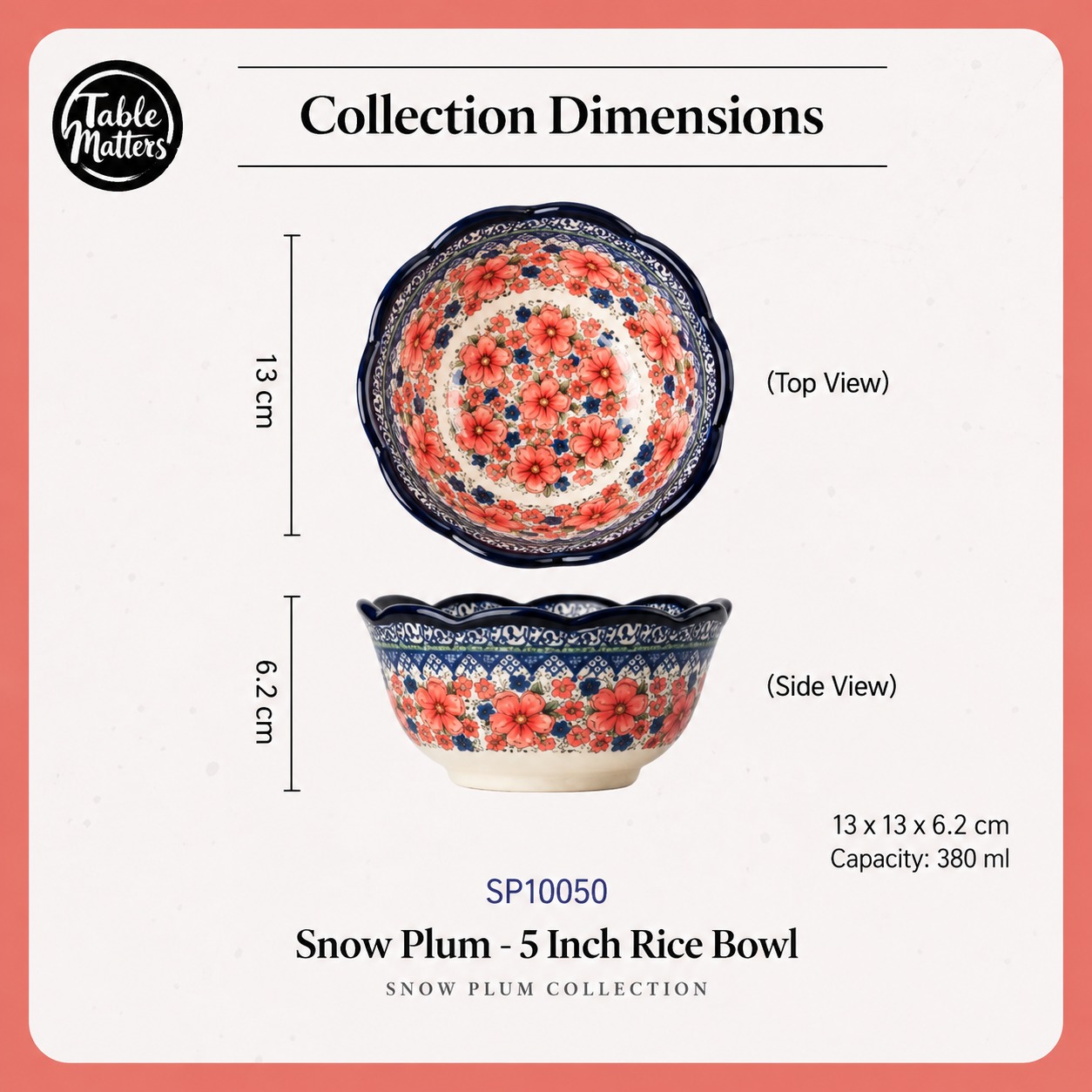 [Table Matters] Snow Plum Dinnerware Set [Plate | Bowl | Mug | Utensil Holder]