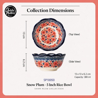 [Table Matters] Snow Plum Dinnerware Set [Plate | Bowl | Mug | Utensil Holder]