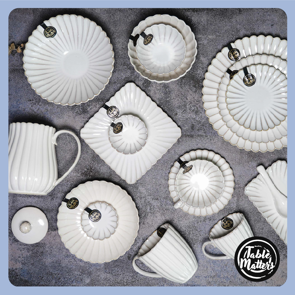 White Scallop 16PCS Dining Set