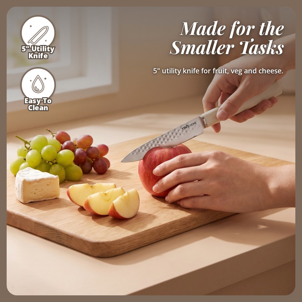 [Table Matters] Yin’s 4-Piece Kitchen Knife Set with Scissors | Cooking & Food Prep Set