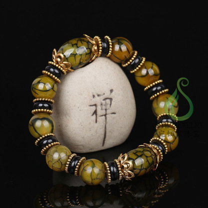 เรียกทรัพย์ สร้อยข้อมืออาเกตลายเกล็ดมังกร