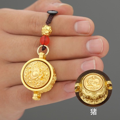 【โชคดีต่อเนื่อง】พวงกุญแจห้อยอ่างสมบัติแบบทำมือ