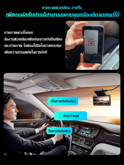 กล้องติดรถยนต์ความละเอียดสูง มองกลางคืนได้ GPS ถ่ายหน้า-หลัง