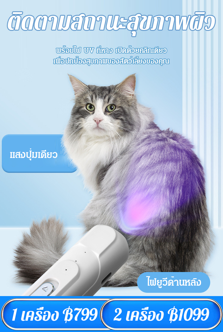 ปัตตาเลี่ยนตัดขนเท้าสัตว์เลี้ยงชาร์จไฟได้พร้อมไฟ LED