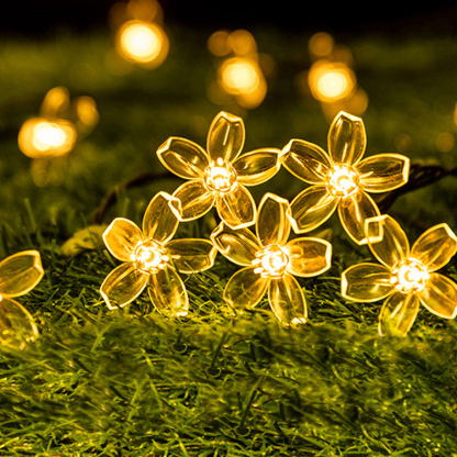 LED ดอกไม้โคมไฟพลังงานแสงอาทิตย์รูปซากุระ