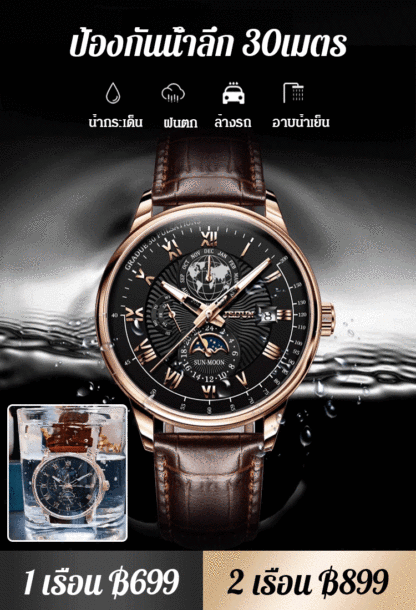 【แฟชั่นขายดี】นาฬิกาข้อมือสามตา มีปฏิทิน รุ่นฮิตขายดี