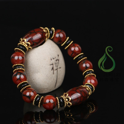 เรียกทรัพย์ สร้อยข้อมืออาเกตลายเกล็ดมังกร