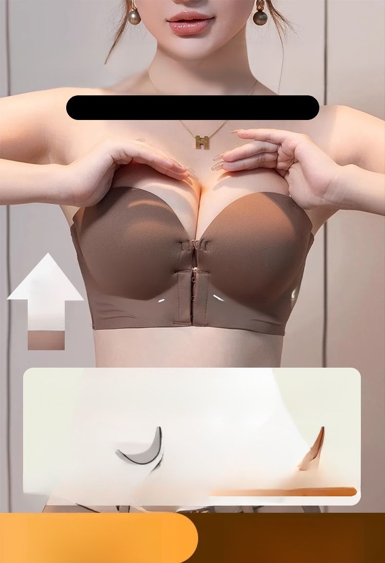 【กระโดดไม่หยุด】 บราไร้สายแบบตะขอหน้า