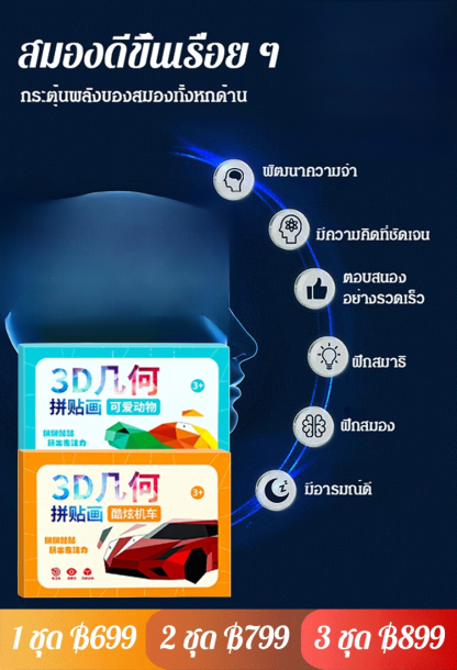 【เสริมสร้างสติปัญญา】หนังสือภาพตัดปะเรขาคณิต 3 มิติ