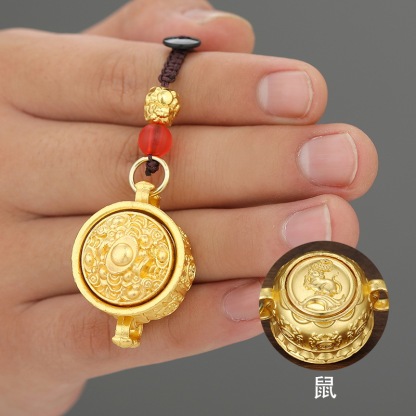 【โชคดีต่อเนื่อง】พวงกุญแจห้อยอ่างสมบัติแบบทำมือ