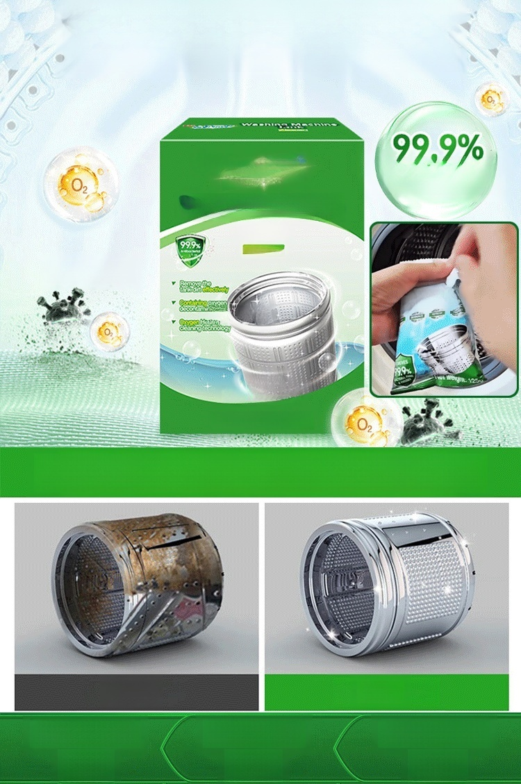 【ขจัดคราบทันที ไม่ทำลายเครื่อง】ผงล้างเครื่องซักผ้า