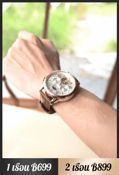 【แฟชั่นขายดี】นาฬิกาข้อมือสามตา มีปฏิทิน รุ่นฮิตขายดี