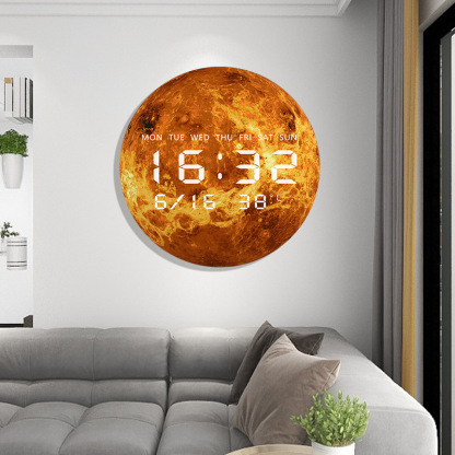 นาฬิกาอิเล็กทรอนิกส์ดาวเคราะห์LED ที่เรียบง่ายและมีสไตล์