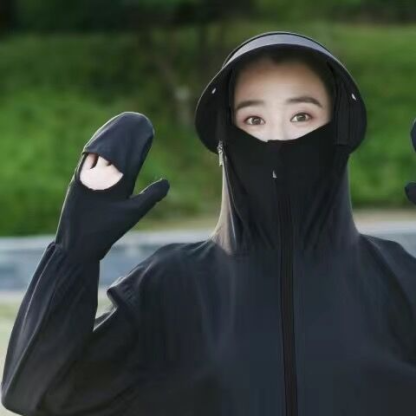[กันแดดถึงปลายนิ้ว] เสื้อกันแดดความยาวปานกลางสำหรับผู้หญิง