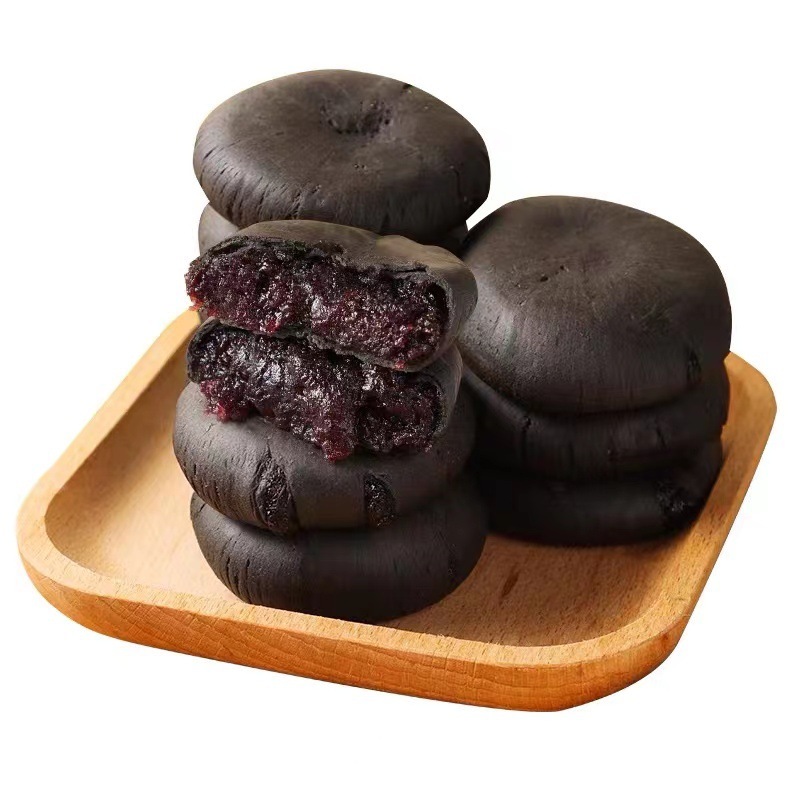 【ปริมาณไส้เพิ่มอัพเกรด】ขนมข้าวดำมัลเบอร์รี่ดำแบบอาหารดำ5ชนิด