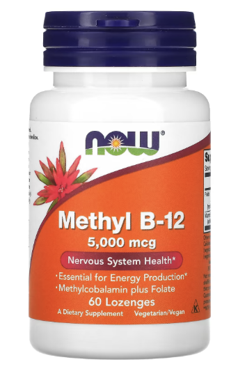 NOW Foods Methyl B-12 5,000 mcg-  60 Lozenges