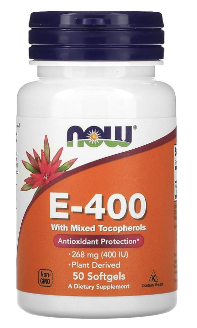 NOW Foods Vitamin E-400 with Mixed Tocopherols – 50 Softgels