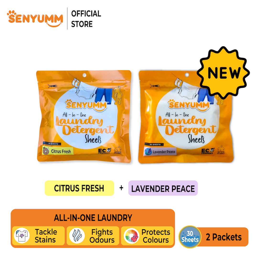SENYUMM Eco-friendly Laundry Detergent Sheets - Fresh Linen + Lavender Peace 2 Packs