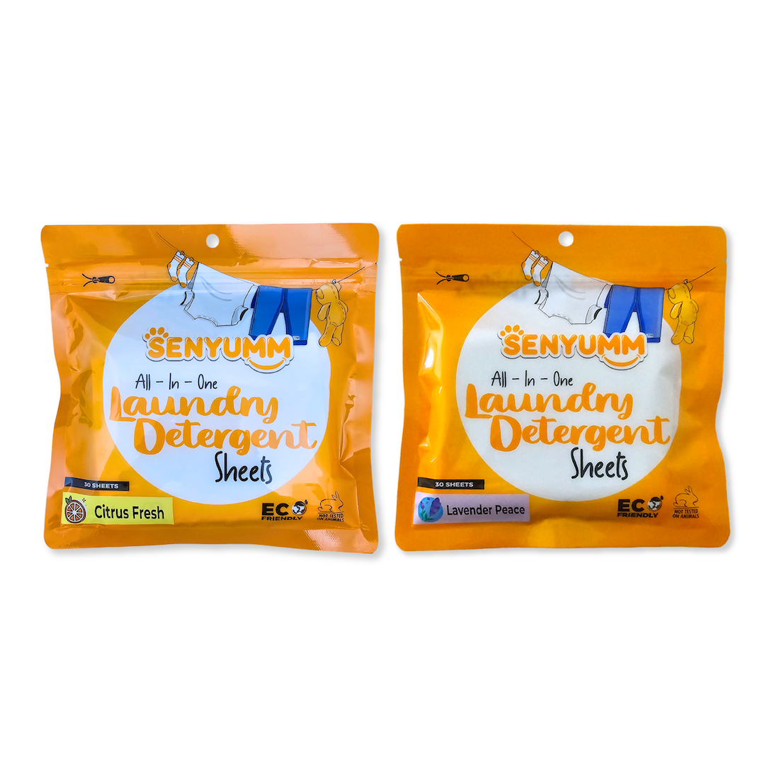 SENYUMM Eco-friendly Laundry Detergent Sheets - Fresh Linen + Lavender Peace 2 Packs