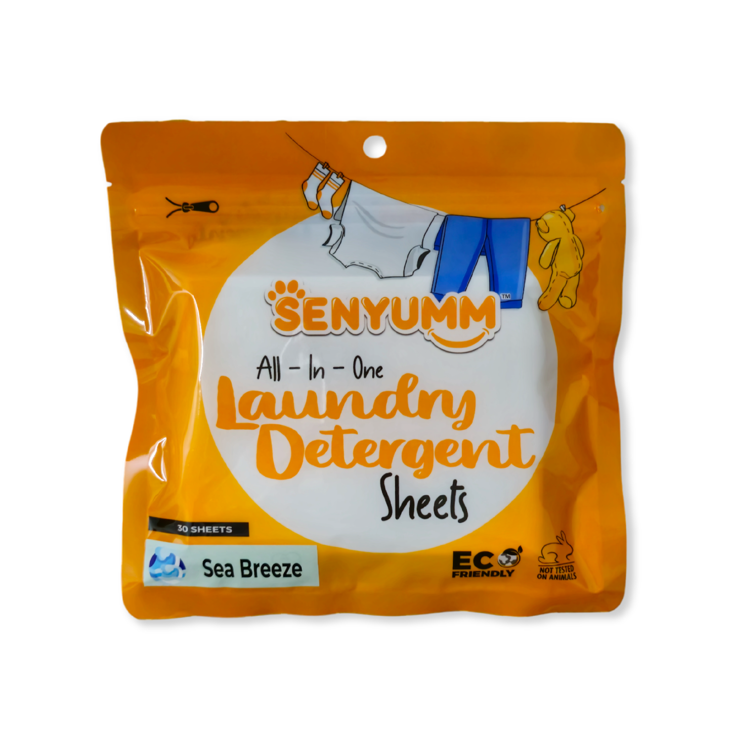 SENYUMM Eco-friendly Laundry Detergent Sheets - Sea Breeze