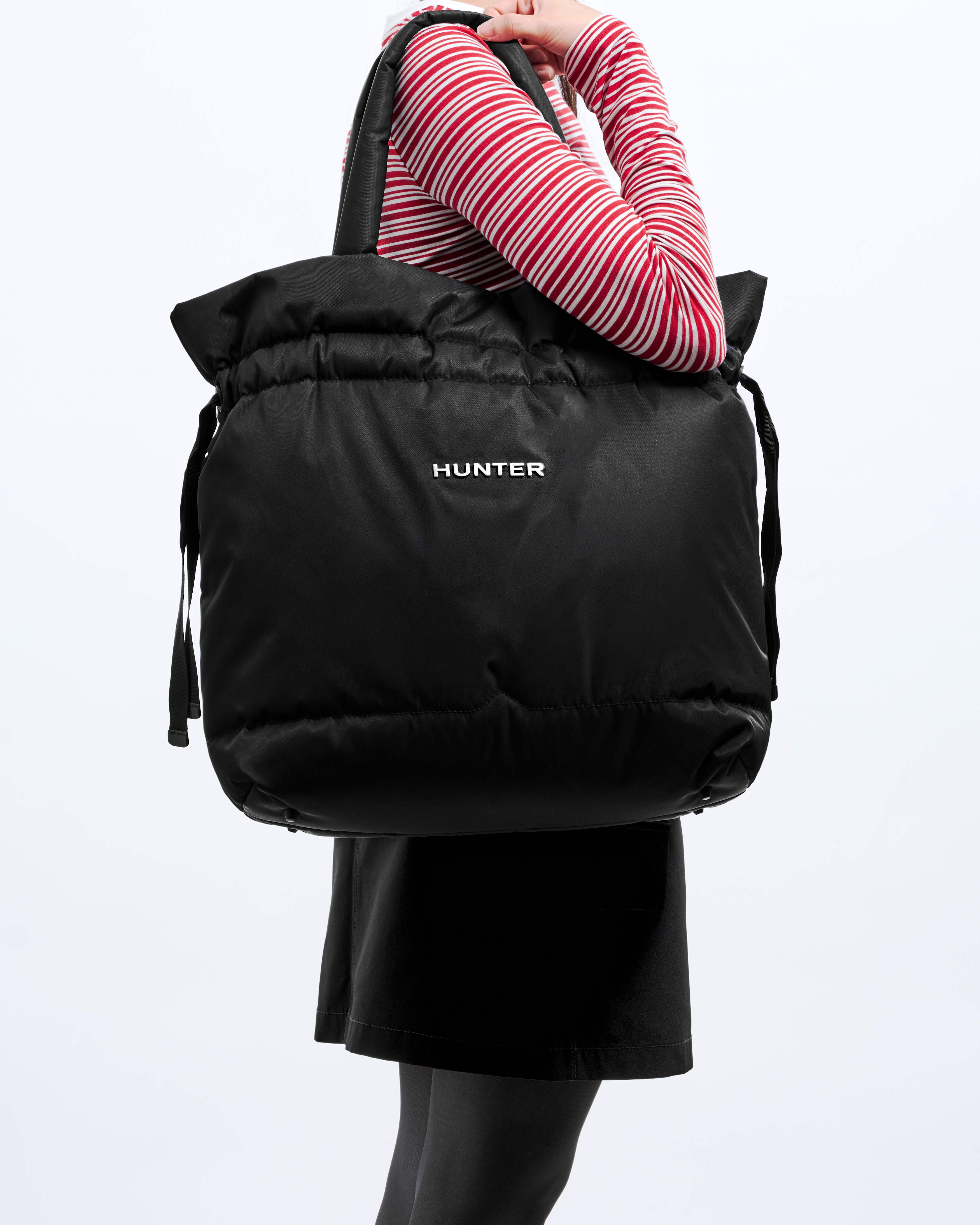 PREMIUM NYLON ROUCHED TOTE