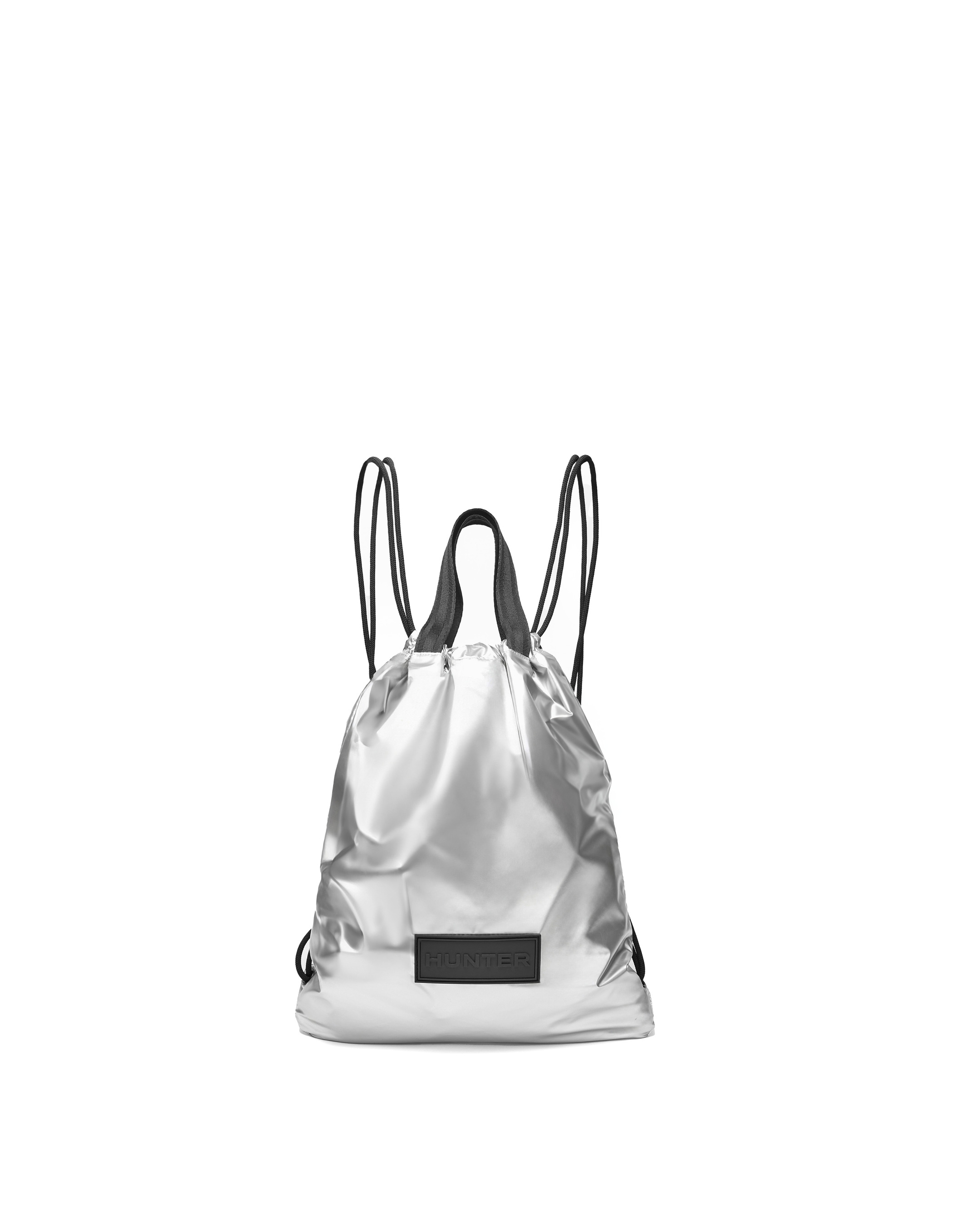HUNT☆Travel Drawstring Backpack Tote - Silver Foil TRAVEL RIPSTOP DRAWSTRING BACKPACK TOTE – Hunter Singapore