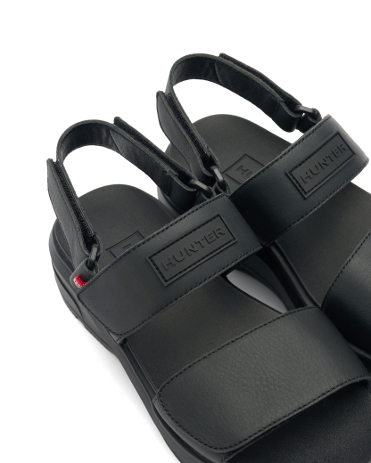 UNISEX CITY REBEL LEATHER HEEL STRAP SANDALS