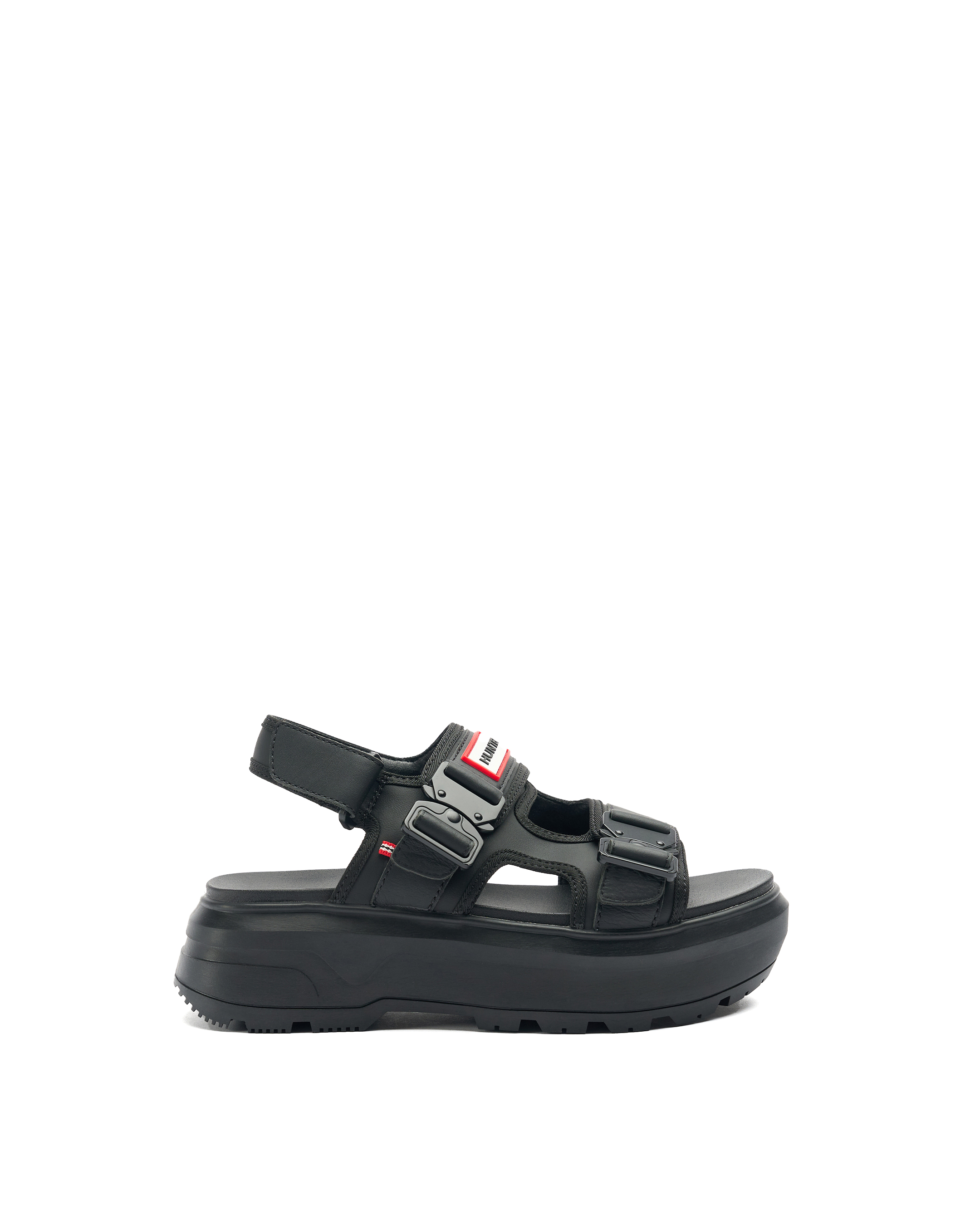 ★HUNTER★ WOMEN City Level Neo Leather Buckle Sandals Black Buy Hunter Boots UNISEX CITY REBEL NEO LEATHER BUCKLE