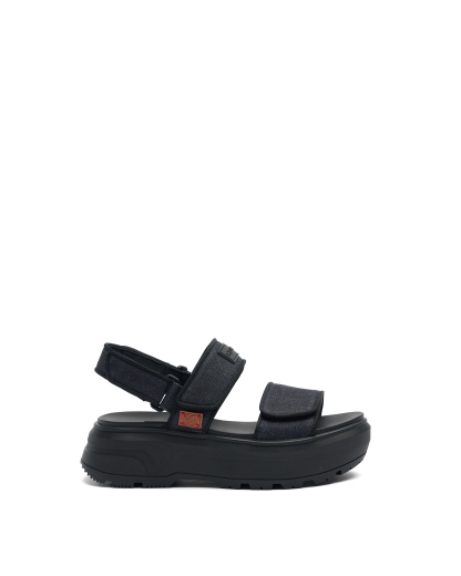 UNISEX DENIM CITY REBEL HEEL STRAP SANDALS