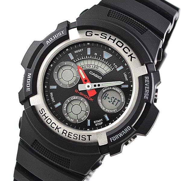 Casio G-Shock AW-590-1A Analog Digital Men Watch Black ozdigitalwatch.com.au