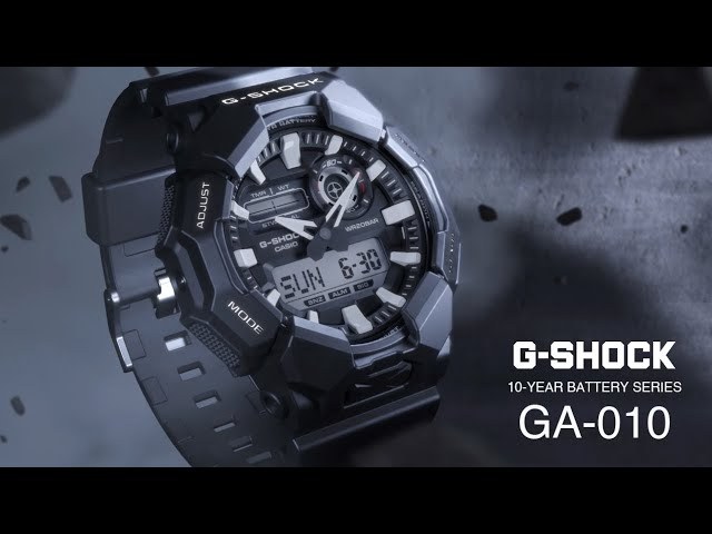 Casio G-Shock GA-010-1A Large Case 10-Year Battery Analog Digital Men's Watch (Black)