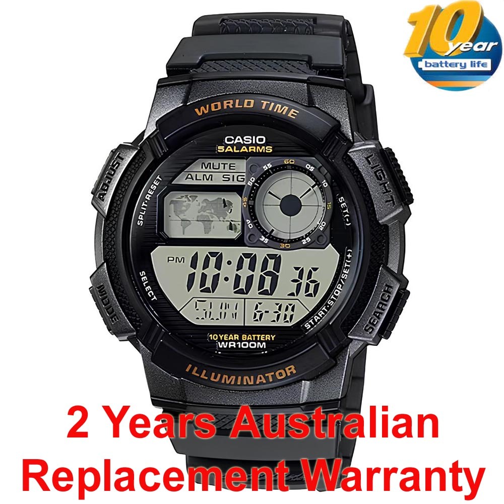 Casio Digital AE-1000W-1A Watch (10-Years Battery Life) (Black) - ozDigitalWatch