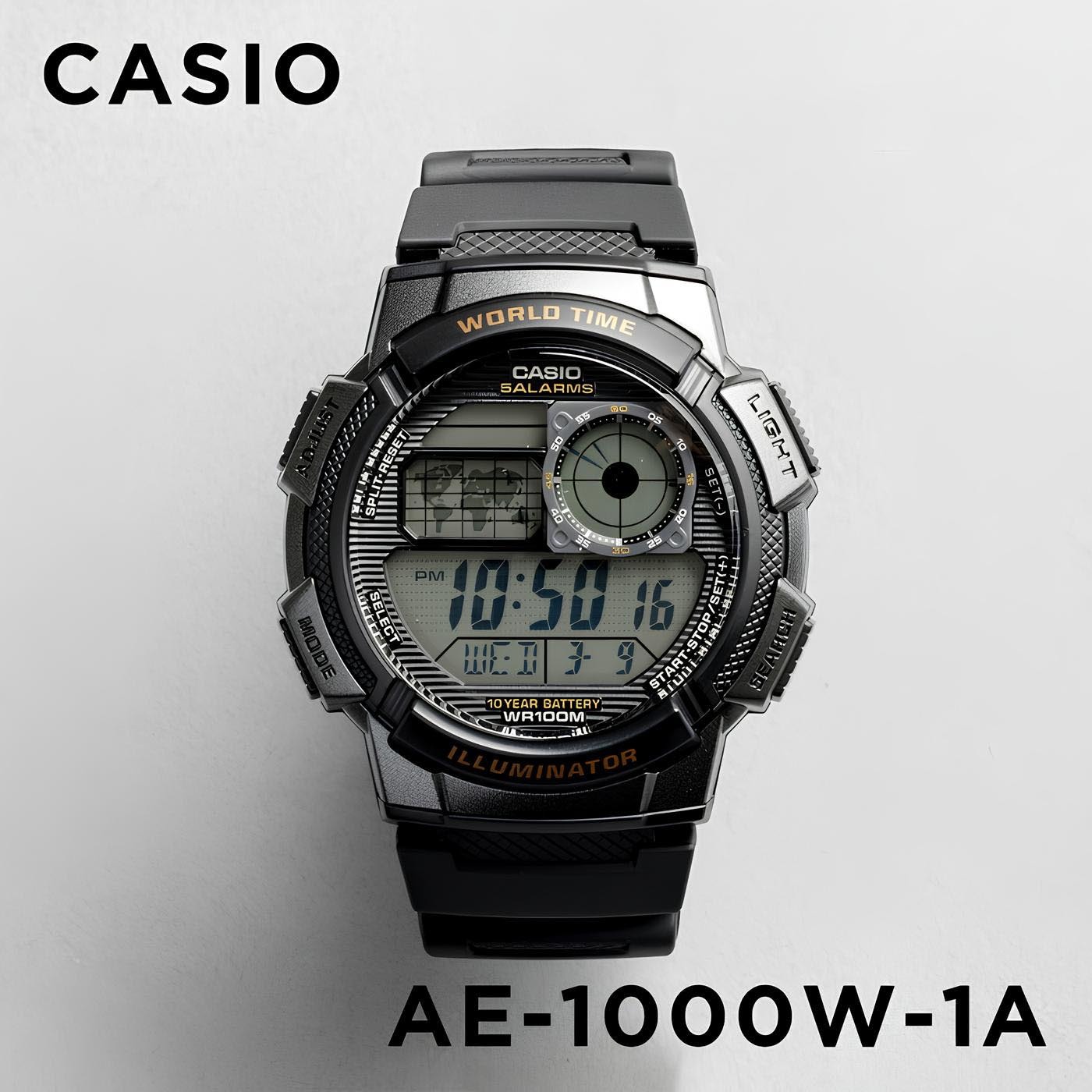 Casio Digital AE-1000W-1A Watch (10-Years Battery Life) (Black) - ozDigitalWatch