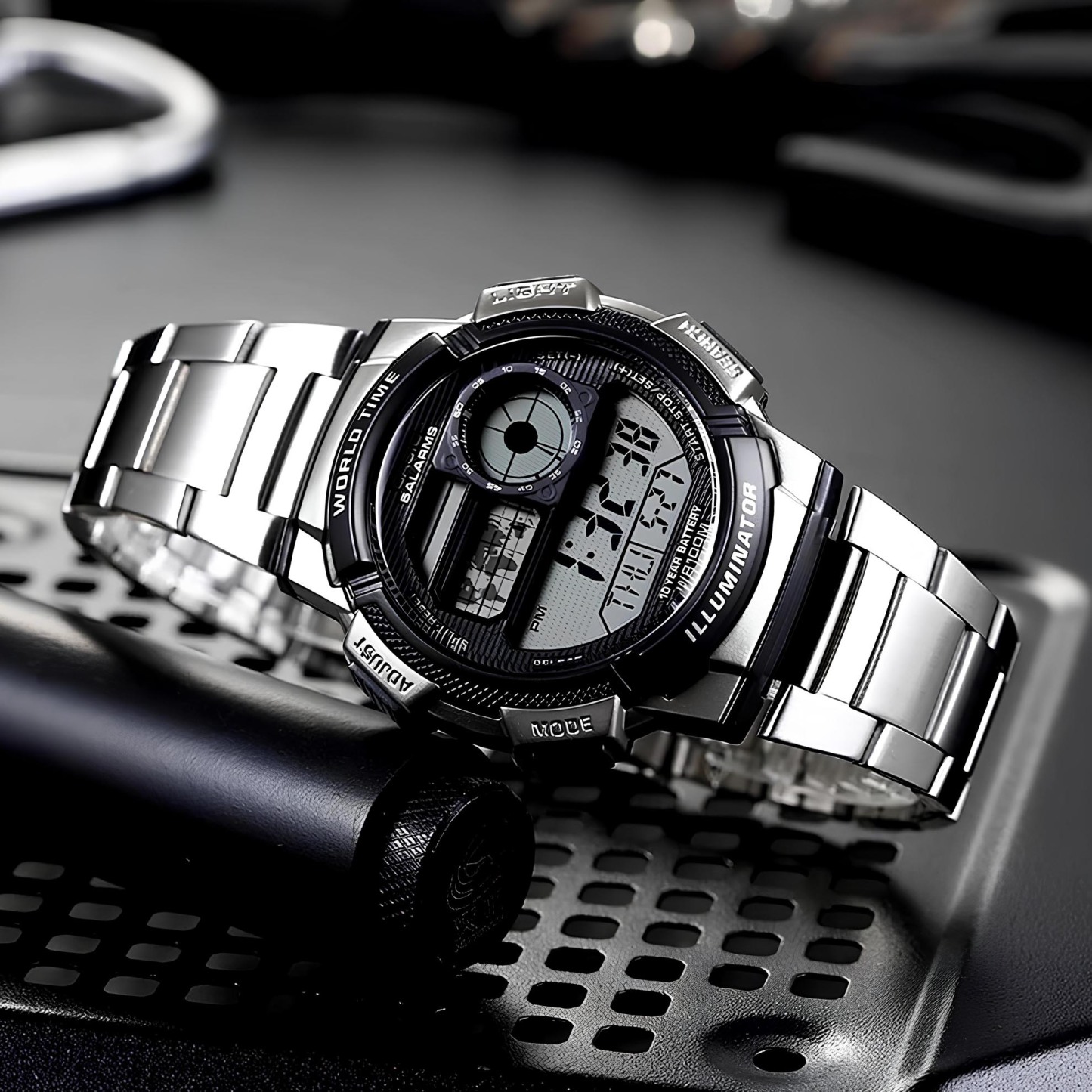 Casio Digital AE-1000WD-1A World Map Sport Men Watch 10Y Battery (Silver) AE1000WD-1A ozDigitalWatch