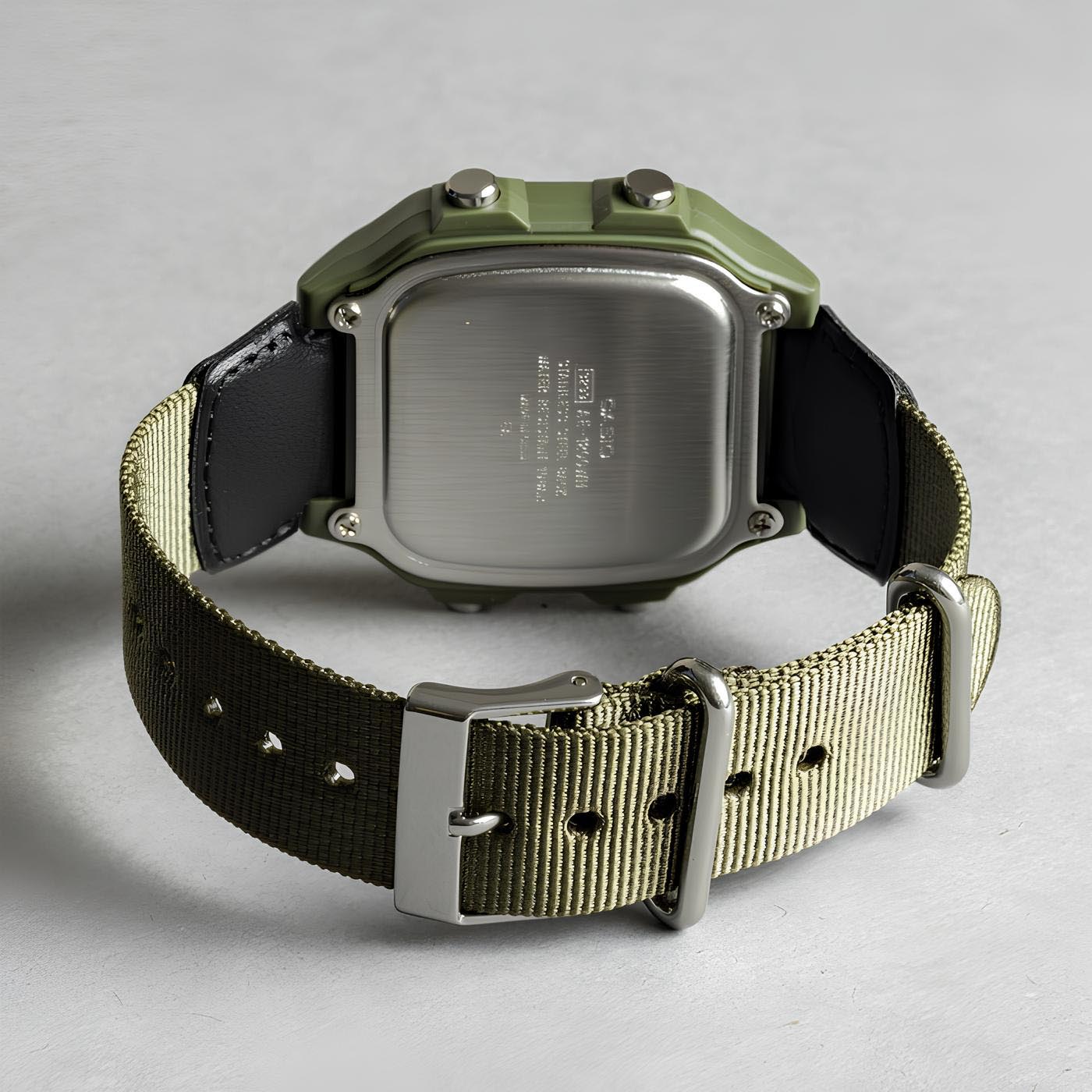 Casio Orologio Digitale AE-1200WHB-3BVDF, 39 Mm, Cassa Resin, Verde Militare, Mondiale, Cronografo, 10 Anni Batteria