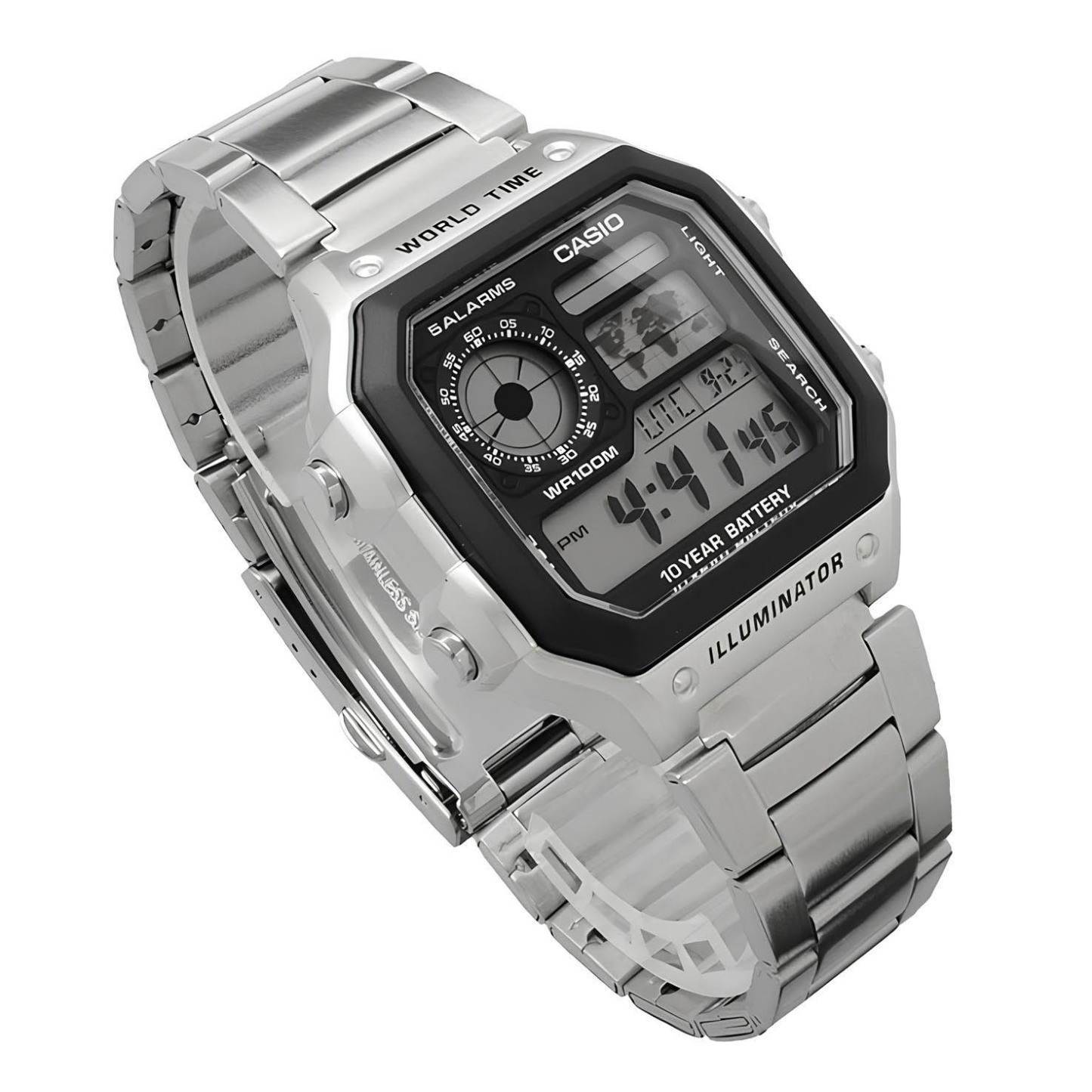 Casio Digital AE-1200WHD-1A World Map Alarm Men Watch (10-Year Battery) AE1200WHD-1A ozDigitalWatch
