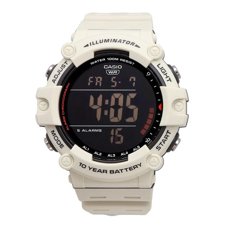 Casio Digital AE-1500WH-8B2V White Dual Time Digital Men's Watch