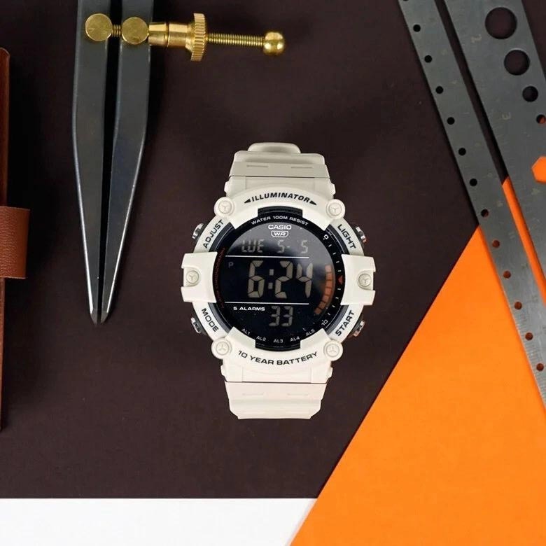 Casio Digital AE-1500WH-8B2V White Dual Time Digital Men's Watch