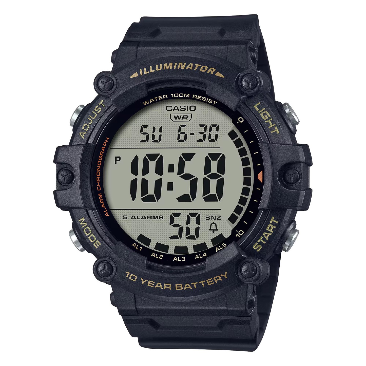 Casio Digital AE-1500WHX-1A Watch 10Y Battery Black Extra Long Band Version ozdigialwatch.com.au