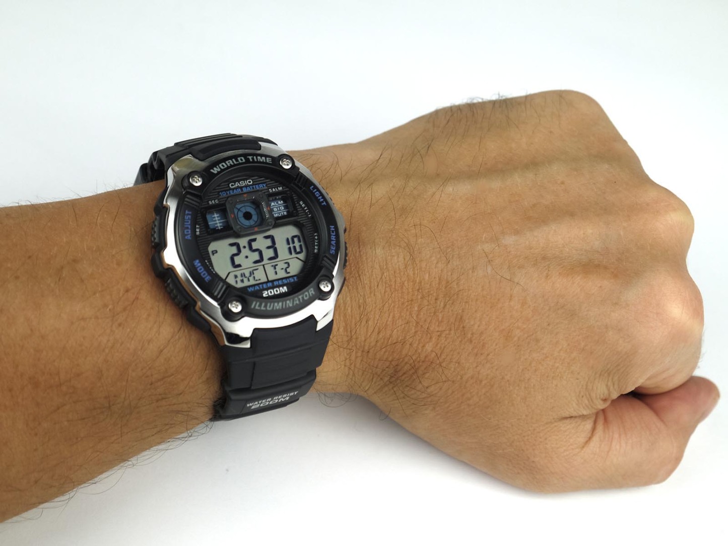 Casio Digital AE-2000W-1AV World Time Alarm Watch 10-Years Battery Black ozdigitalwatch.com.au
